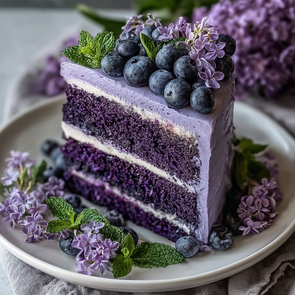 Purple Velvet Cake with Cream Cheese Frosting Recipe - Recipe Image