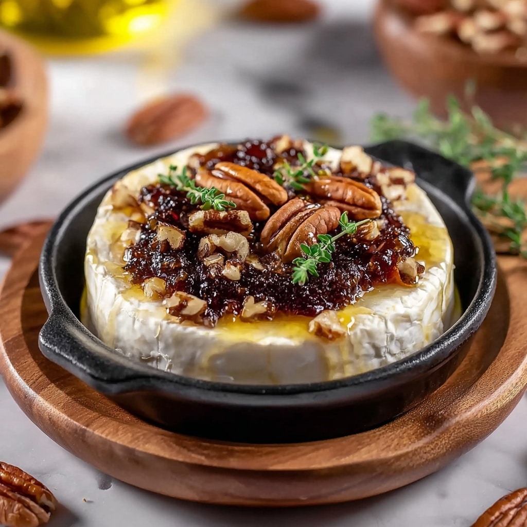 Baked Brie with Fig Jam and Pecans Recipe - Recipe Image