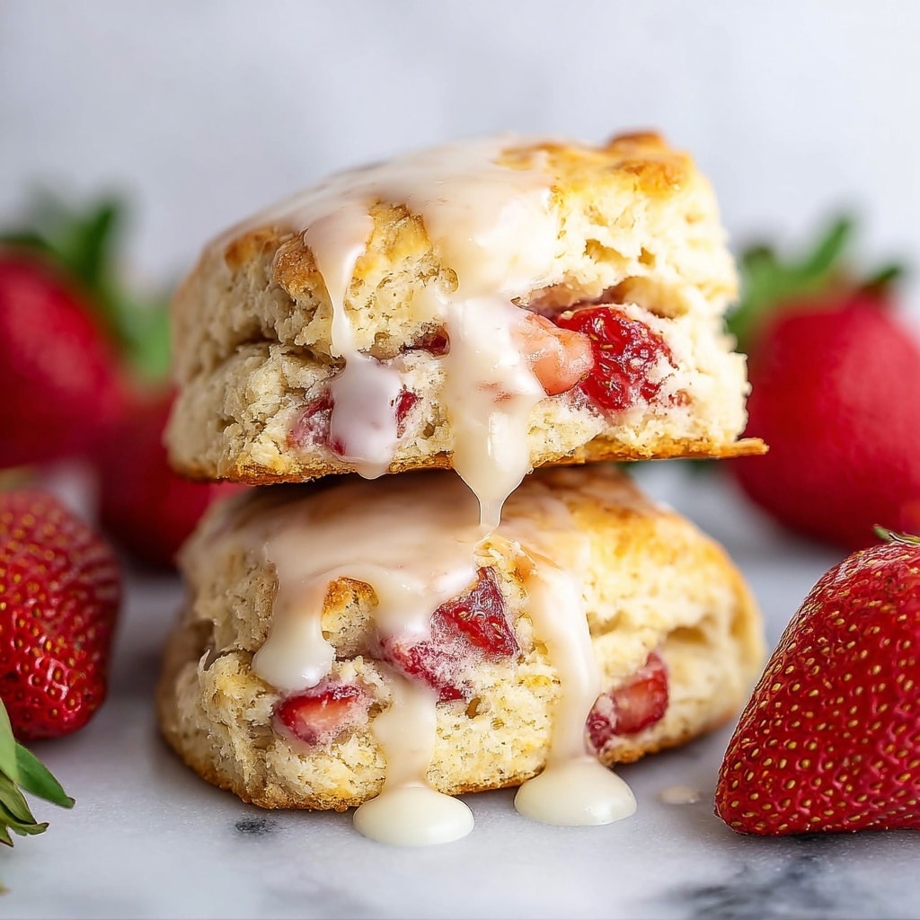 Fresh Strawberry Biscuits with Glaze Recipe - Recipe Image