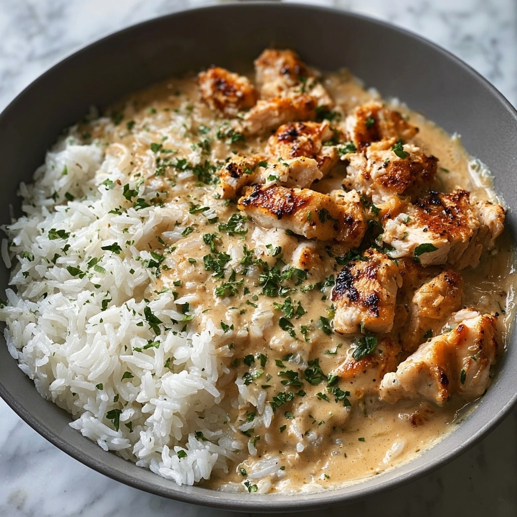 Creamy Smothered Chicken and Rice Recipe
