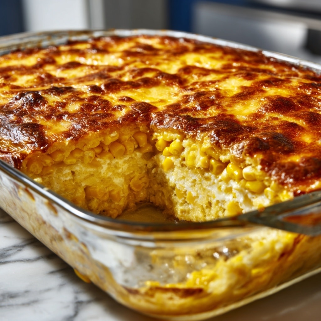 Creamy Corn Casserole with Jiffy Cornbread Mix Recipe - Recipe Image