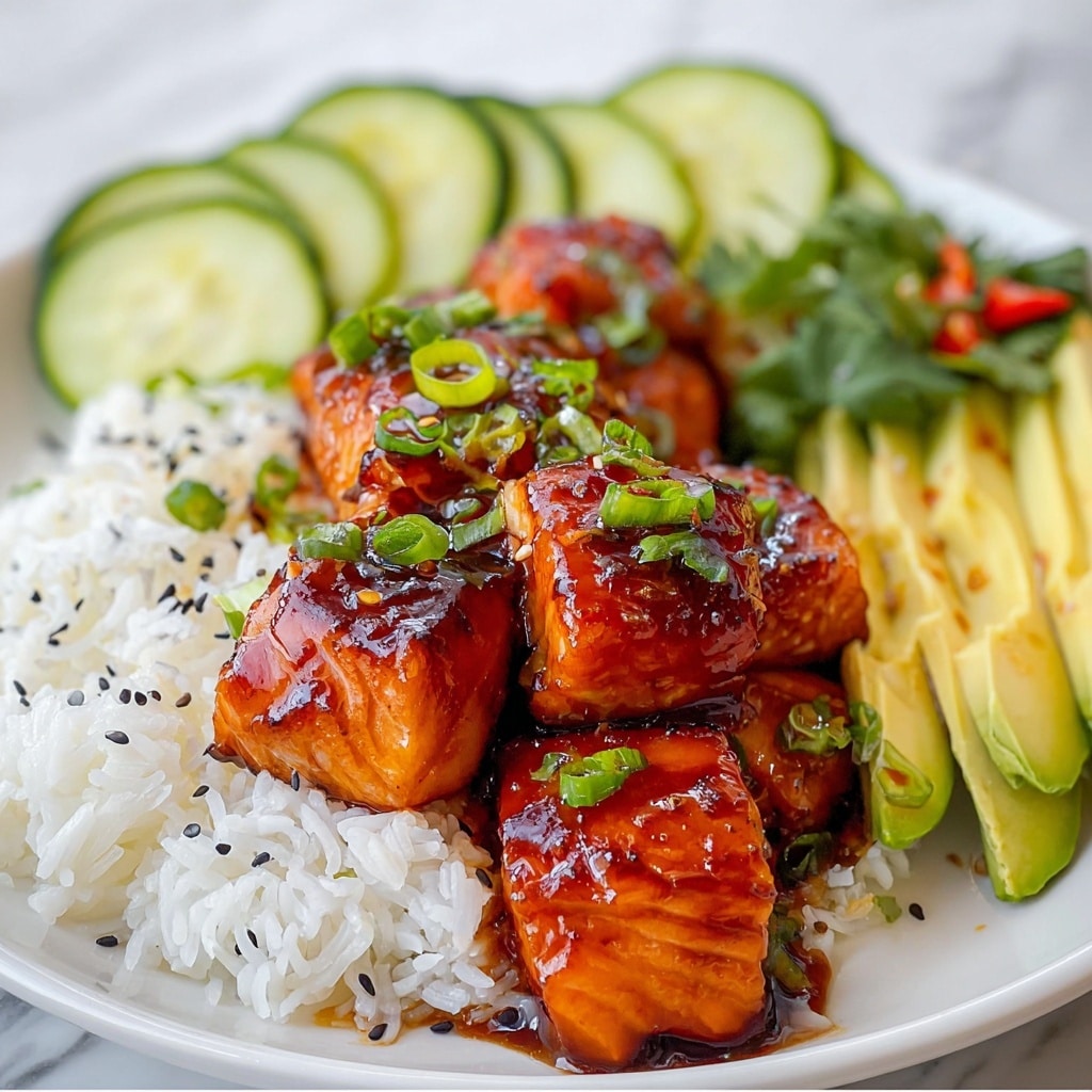 Honey Garlic Salmon Rice Bowls Recipe - Recipe Image