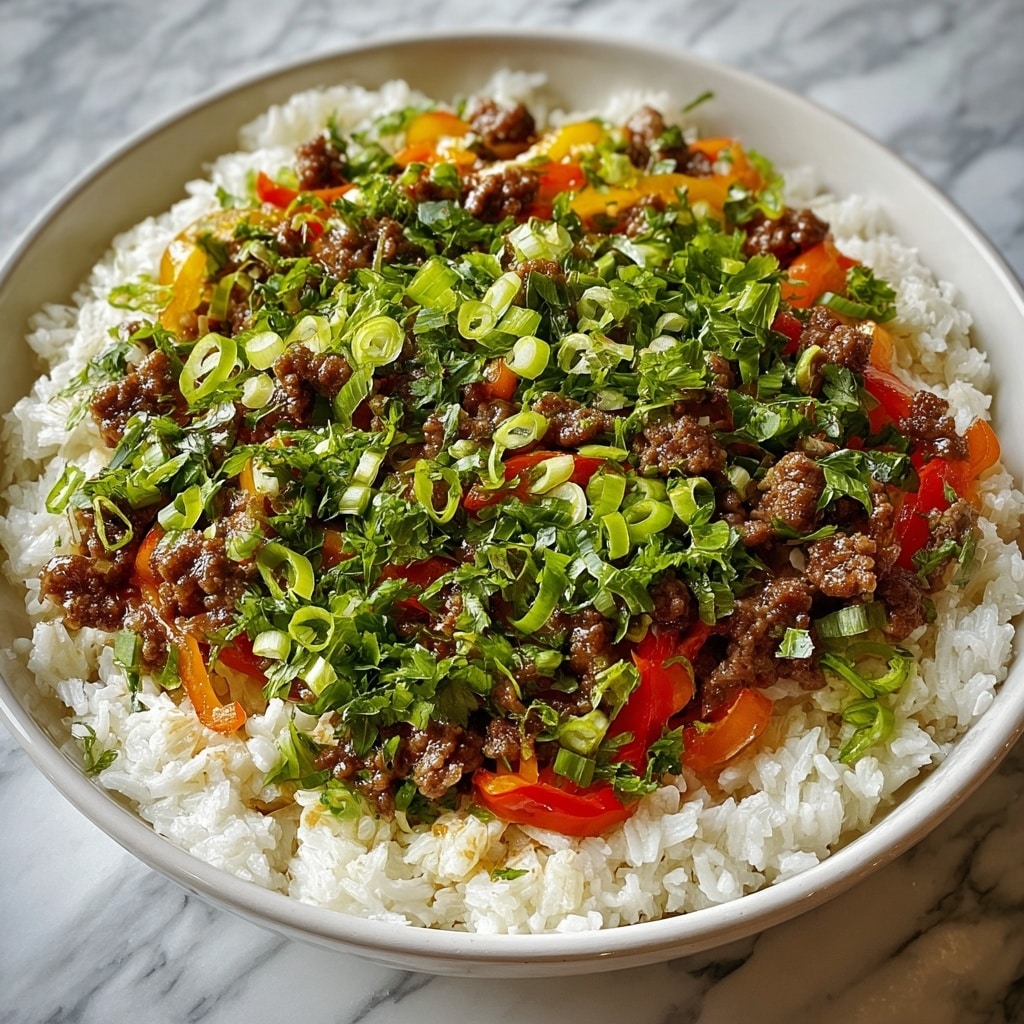 Beef and Pepper Rice Bowl Recipe - Recipe Image