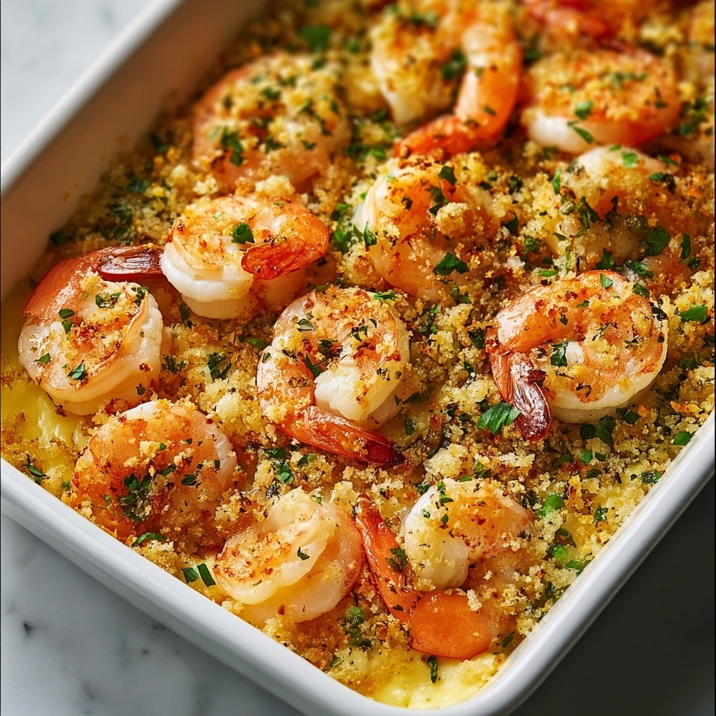 Baked Stuffed Shrimp Casserole Recipe - Recipe Image