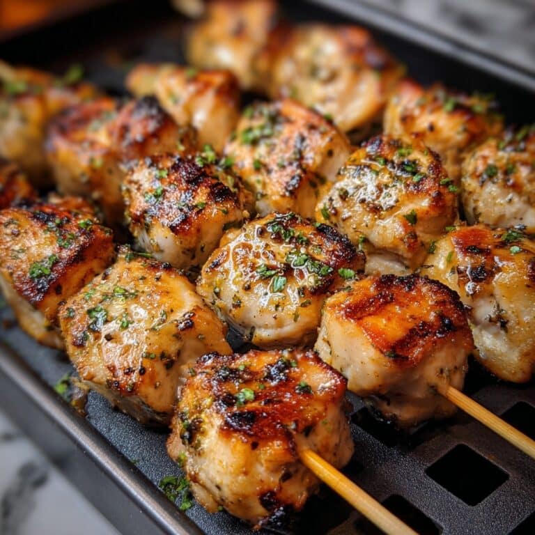 Air Fryer Garlic Parmesan Chicken Skewers Recipe