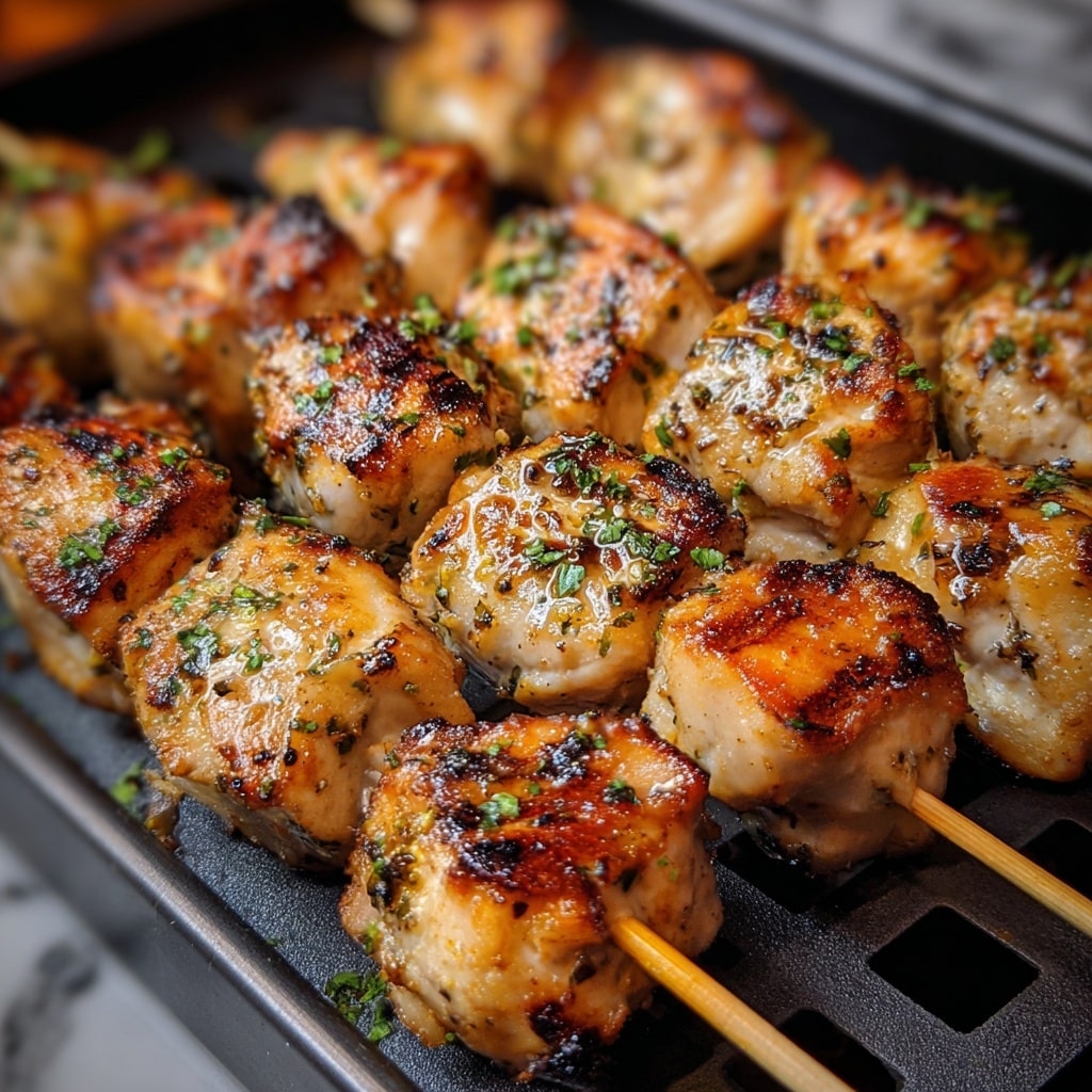 Air Fryer Garlic Parmesan Chicken Skewers Recipe