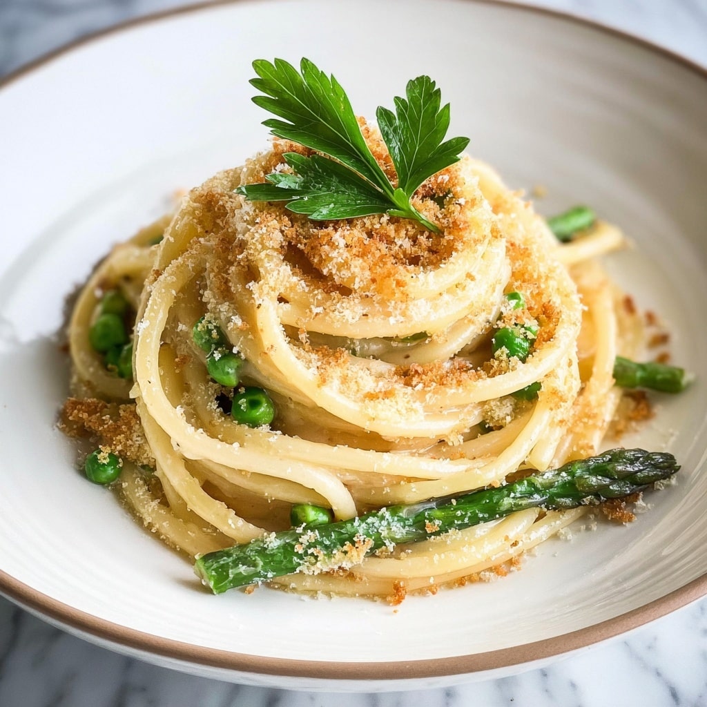 Asparagus and Lemon Pasta with Toasted Breadcrumbs Recipe - Recipe Image