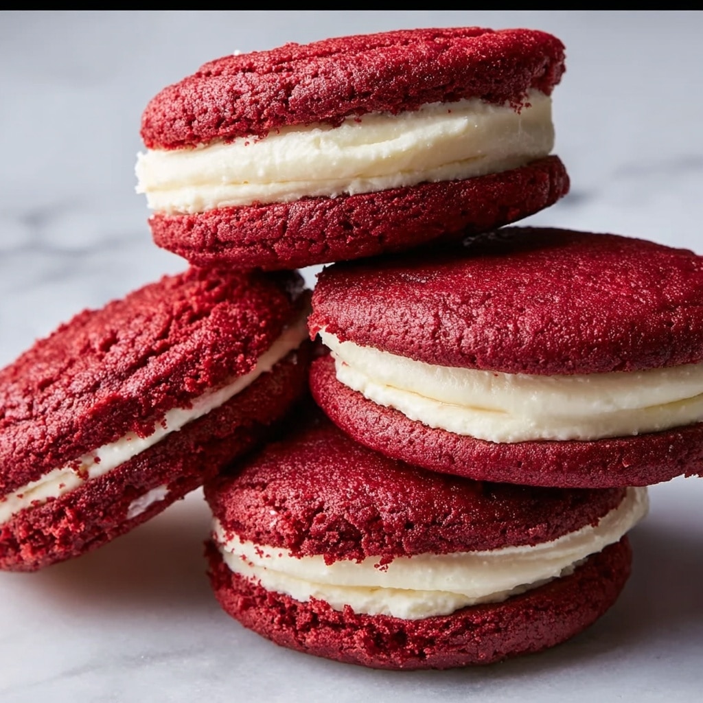 Irresistible Red Velvet Sandwich Cookies with Creamy Frosting Recipe - Recipe Image