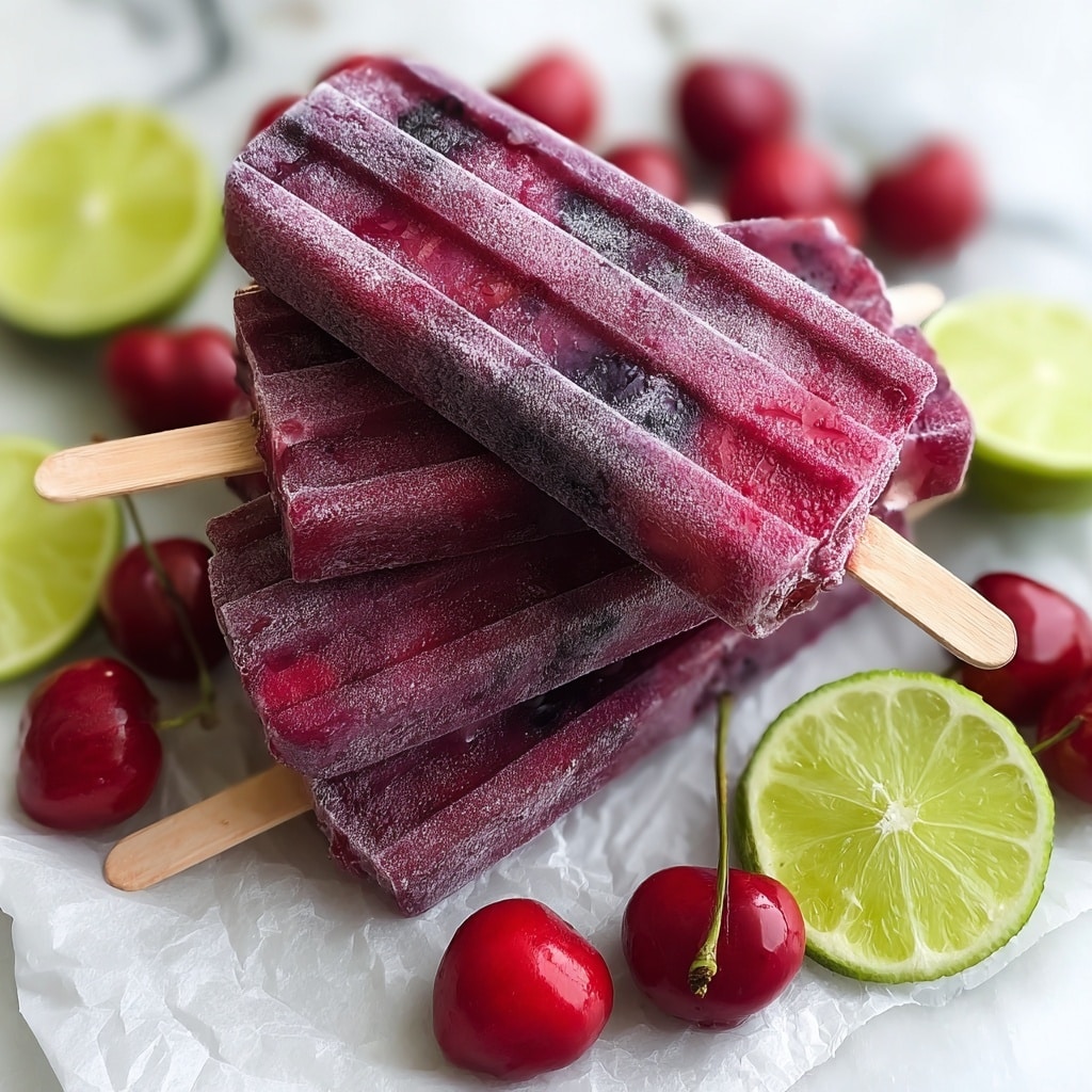 Cherry Lime Ice Pops Recipe - Recipe Image