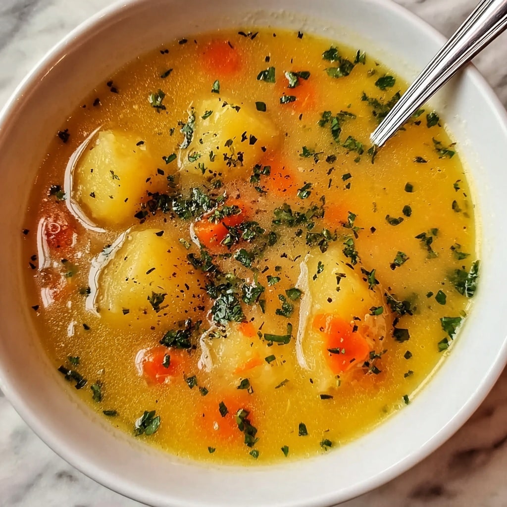 Hearty Vegan German Potato Soup Recipe - Recipe Image