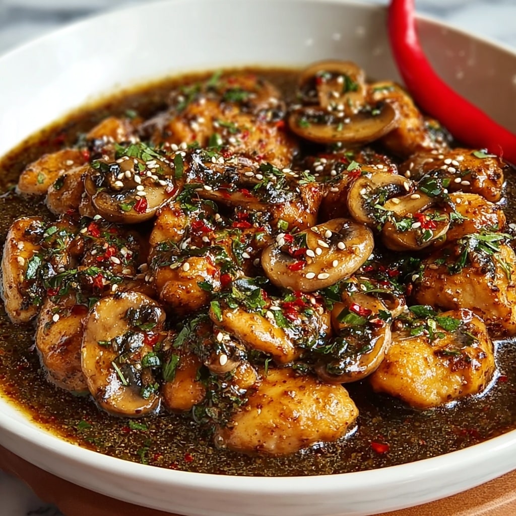 Black Pepper Chicken with Mushrooms Recipe - Recipe Image