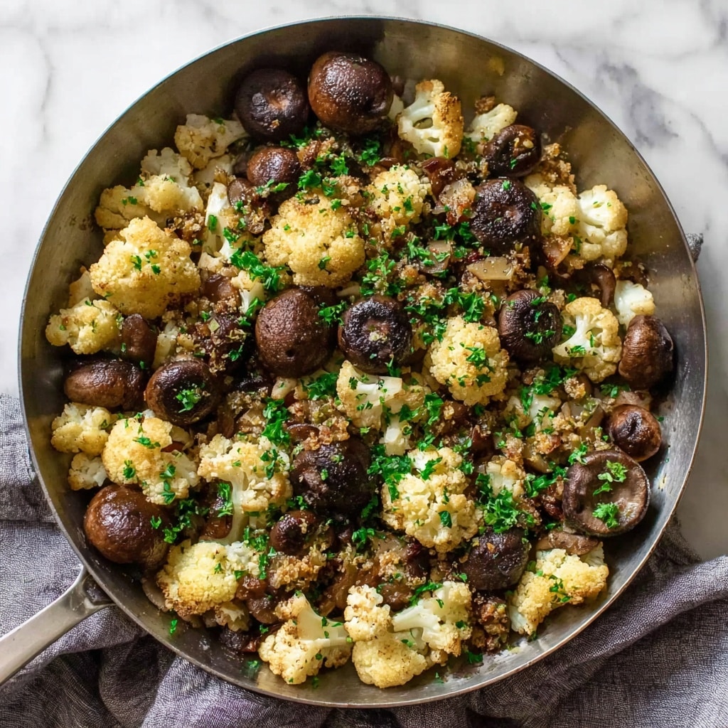 Garlic Cauliflower Mushroom Skillet Recipe