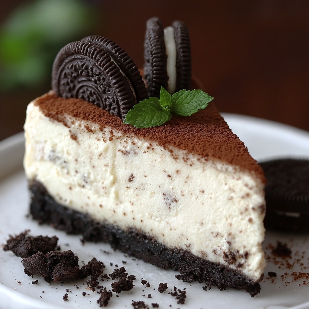 No-Bake Cookies and Cream Cheesecake Recipe - Recipe Image