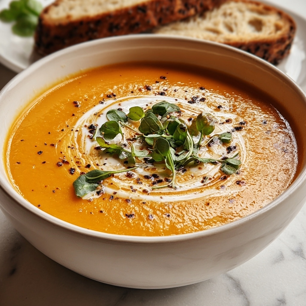 Creamy Tomato Soup with Basil and Coconut Milk Recipe - Recipe Image