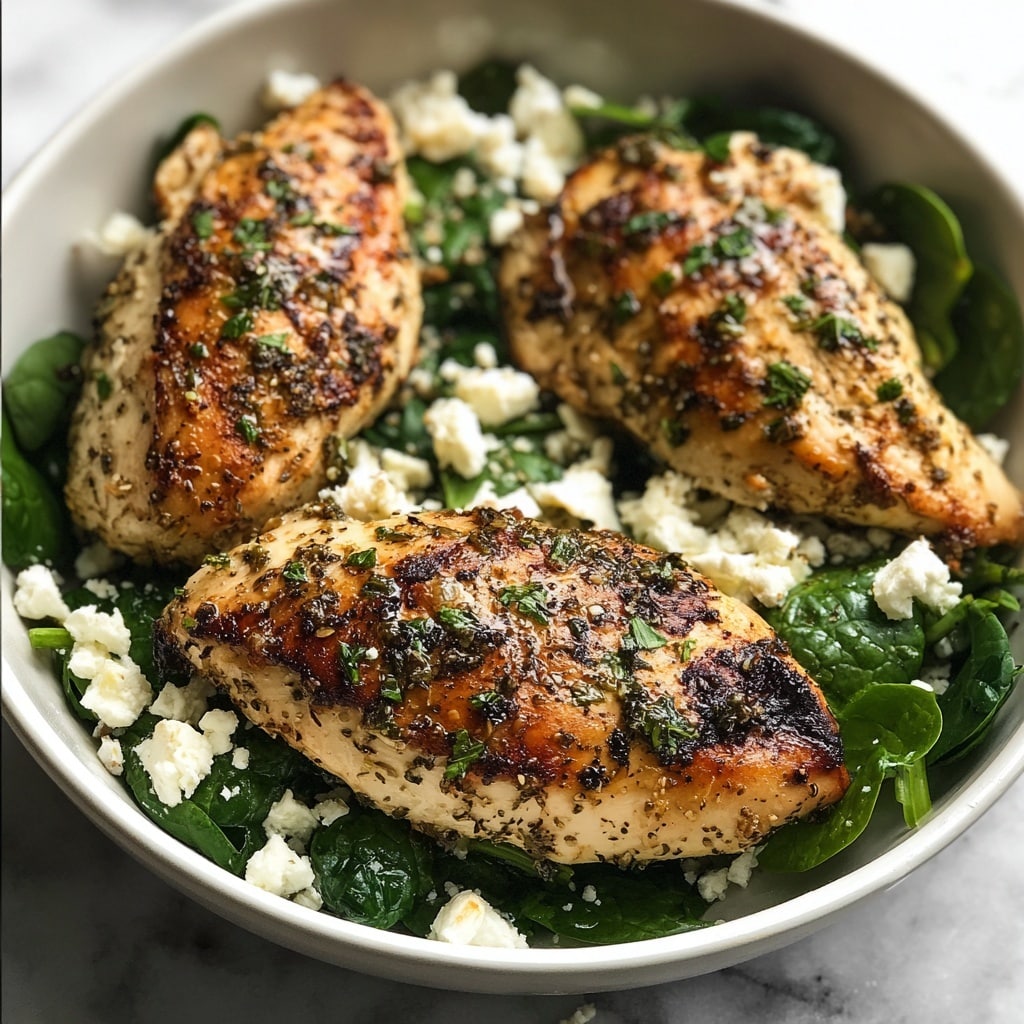 Easy Chicken Breast with Feta and Spinach Recipe - Recipe Image