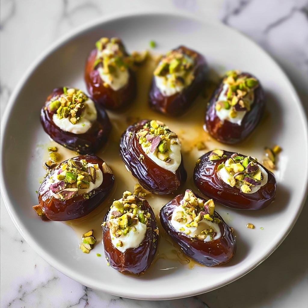Honey Pistachio Ricotta Stuffed Dates Recipe - Recipe Image