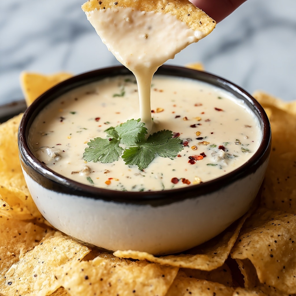 Mexican Restaurant Style White Cheese (Queso) Dip Recipe - Recipe Image