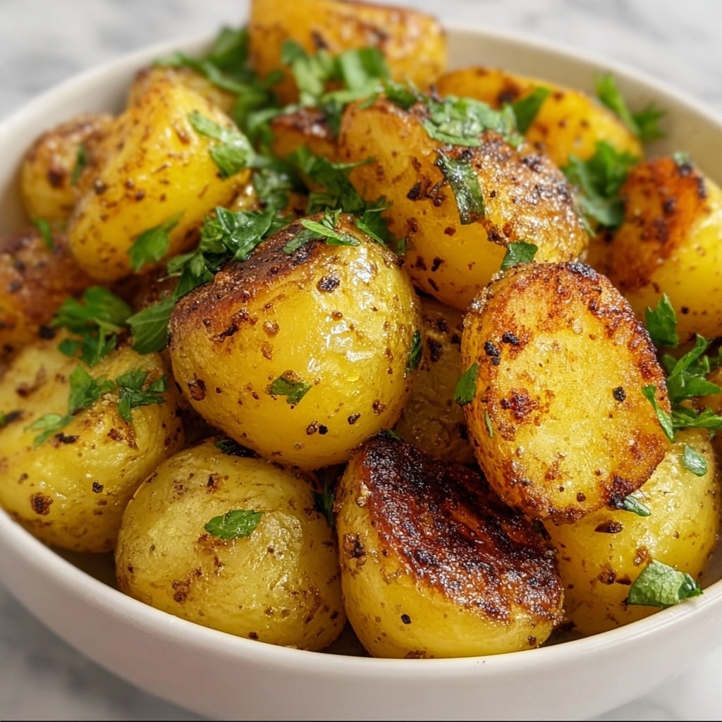 Harissa Roasted Potatoes with Whipped Tahini and Crispy Pita Recipe - Recipe Image