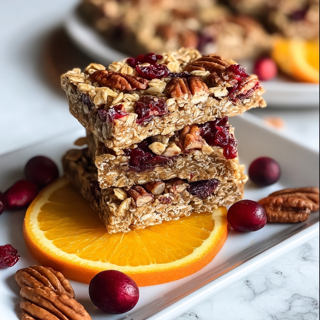 Cranberry, Orange & Pecan Oatmeal Bars Recipe - Recipe Image
