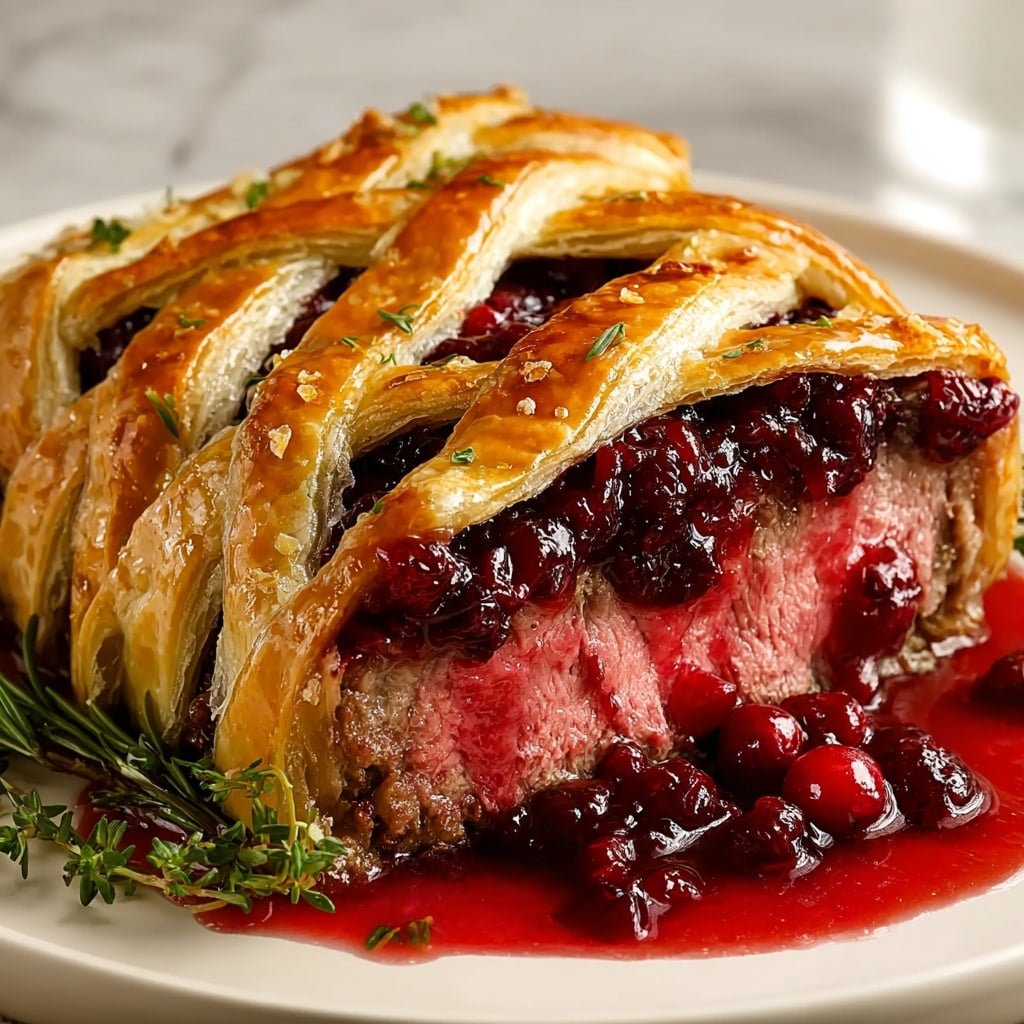 Spiced Cranberry Beef Wellington Recipe - Recipe Image