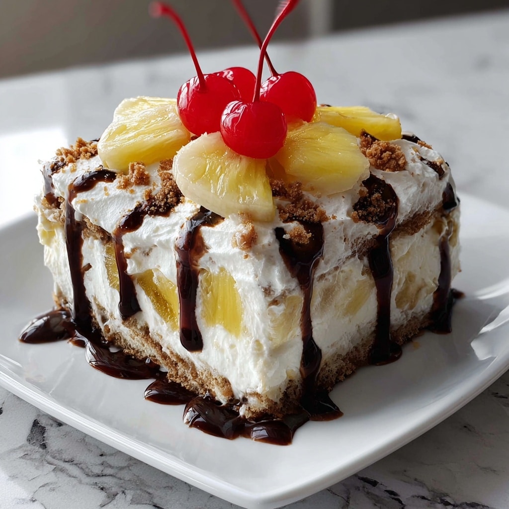 No Bake Banana Split Cake Recipe - Recipe Image