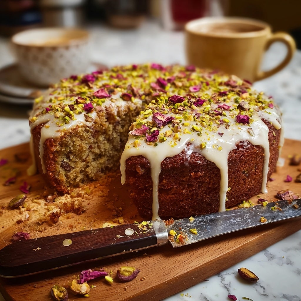 Persian Orange Pistachio Date Cake with Rosewater Glaze Recipe