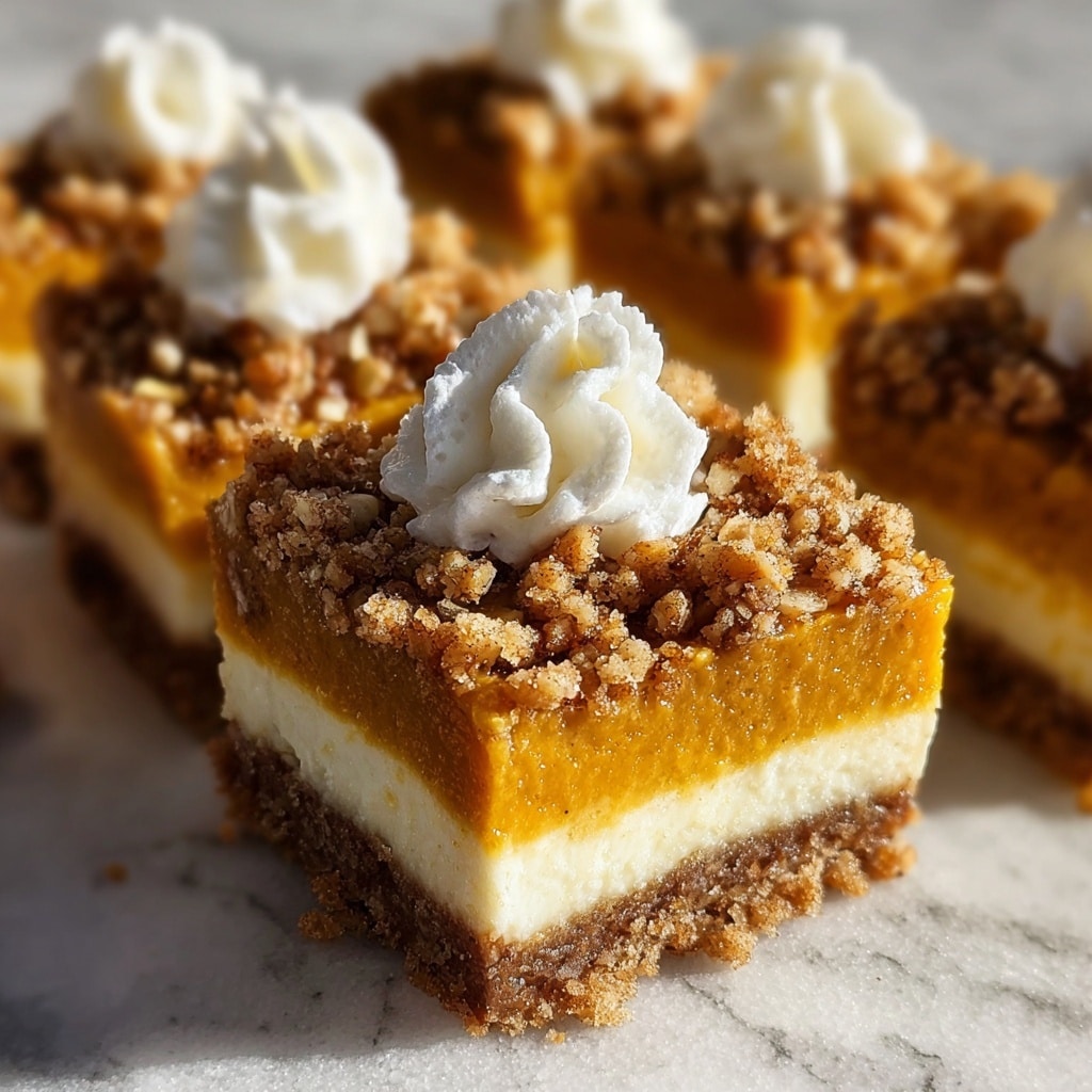 Pumpkin Pecan Cheesecake Bars Recipe - Recipe Image