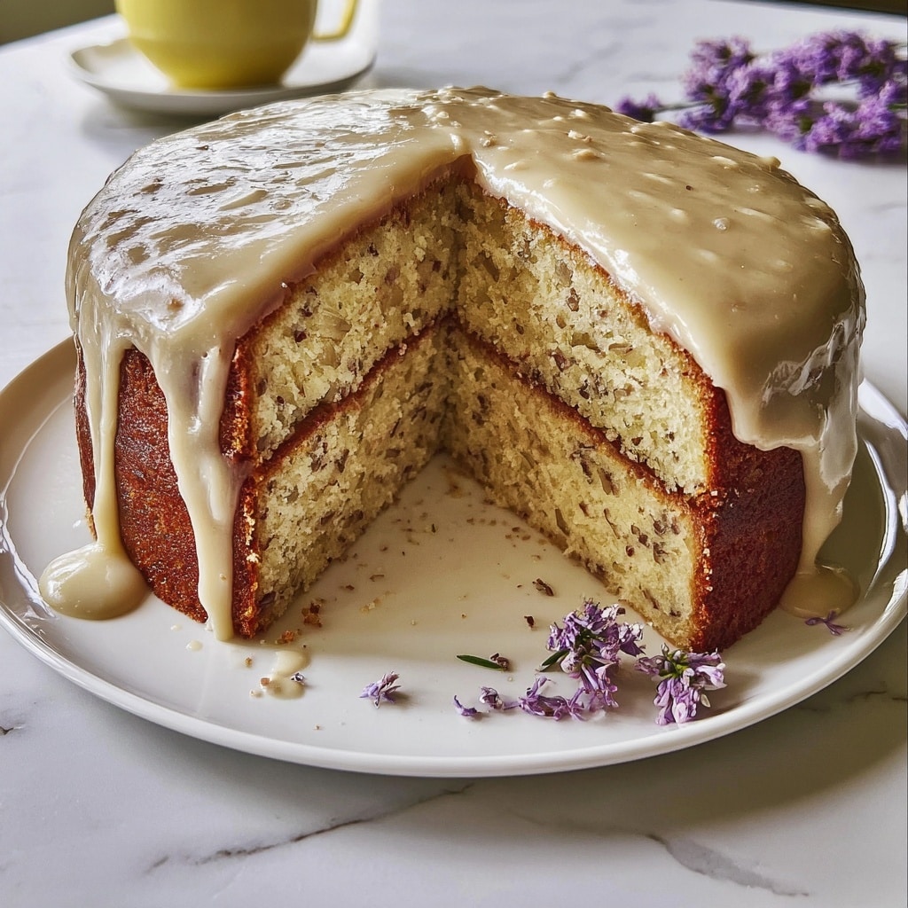 Grey Lavender Cake with Honey Lemon Glaze Recipe - Recipe Image
