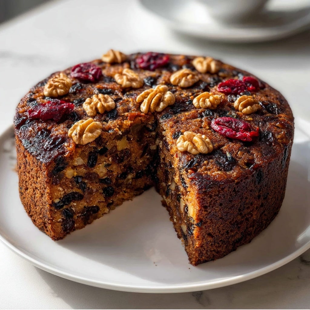 Vegan Fruit Cake with Chocolate and Gluten-Free Goodies Recipe - Recipe Image