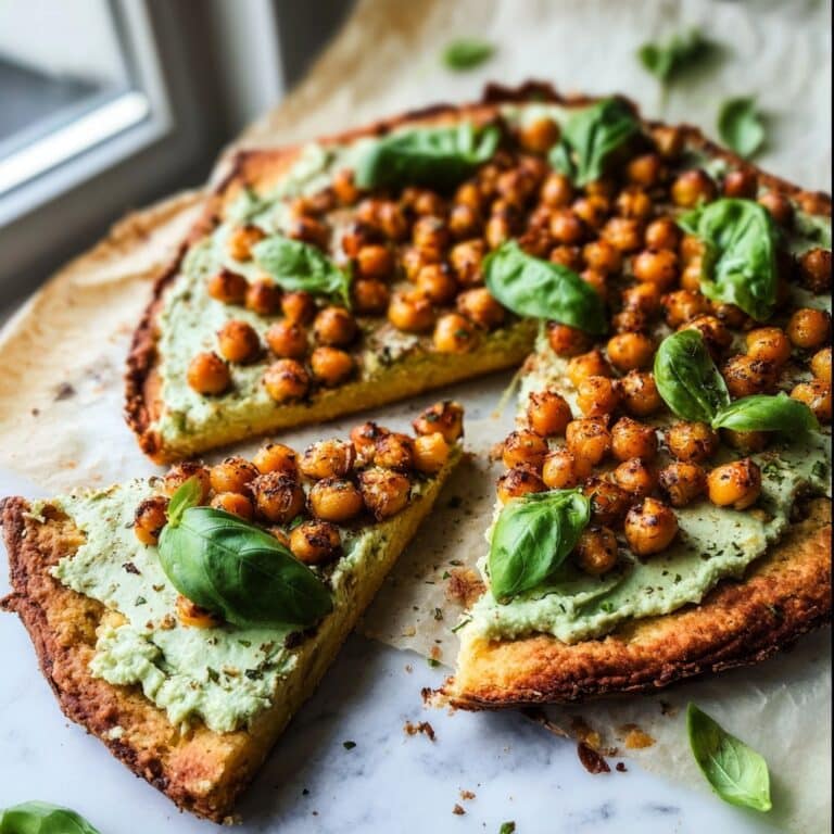 Avocado Chickpea Pizza Vegan Gluten-Free Recipe