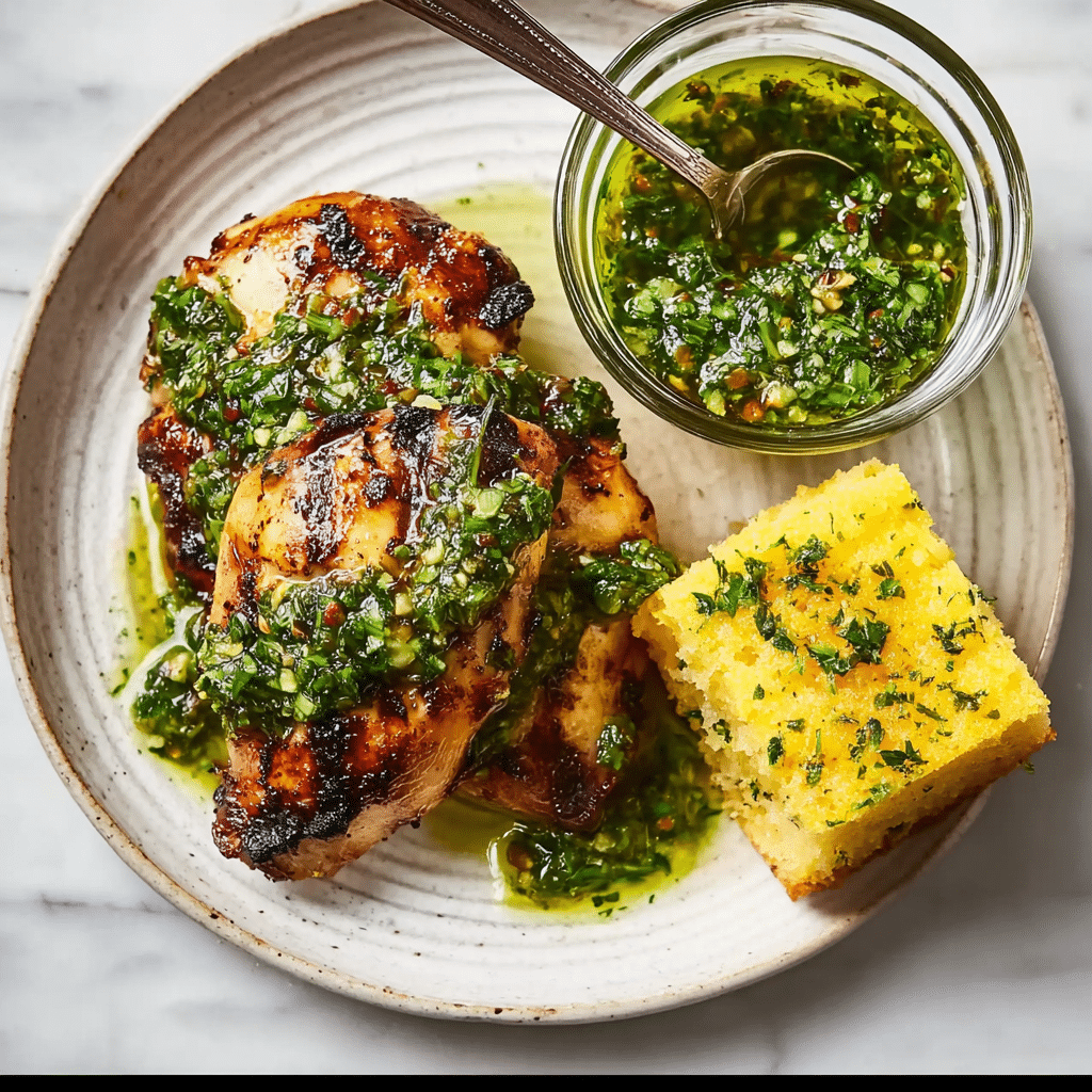 Grilled Chicken Thighs with Chimichurri Recipe - Recipe Image