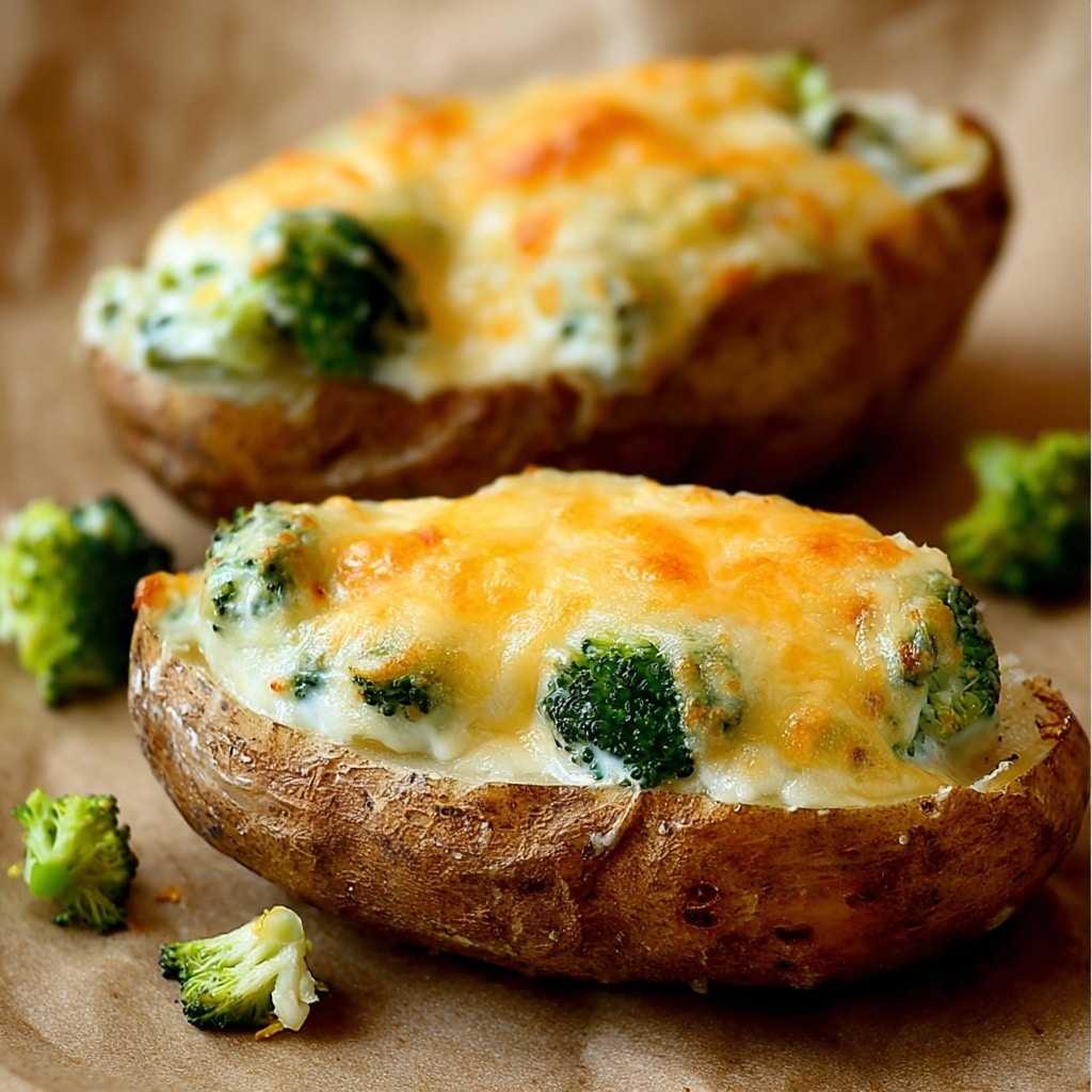 Cheesy Broccoli Twice-Baked Potatoes Recipe - Recipe Image