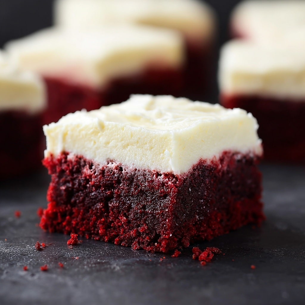 Red Velvet Brownies with White Chocolate Buttercream Frosting Recipe - Recipe Image