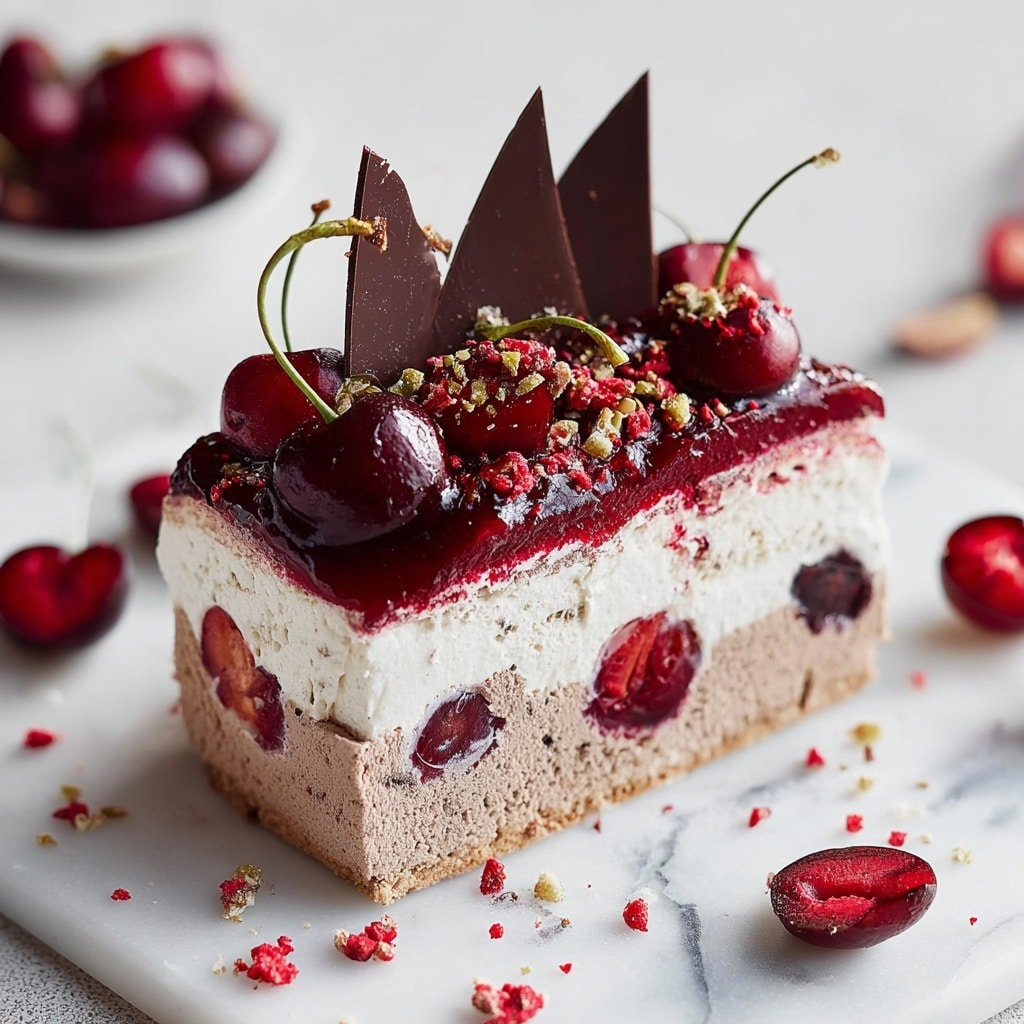 Vegan Black Forest Ice Cream Cake Recipe - Recipe Image