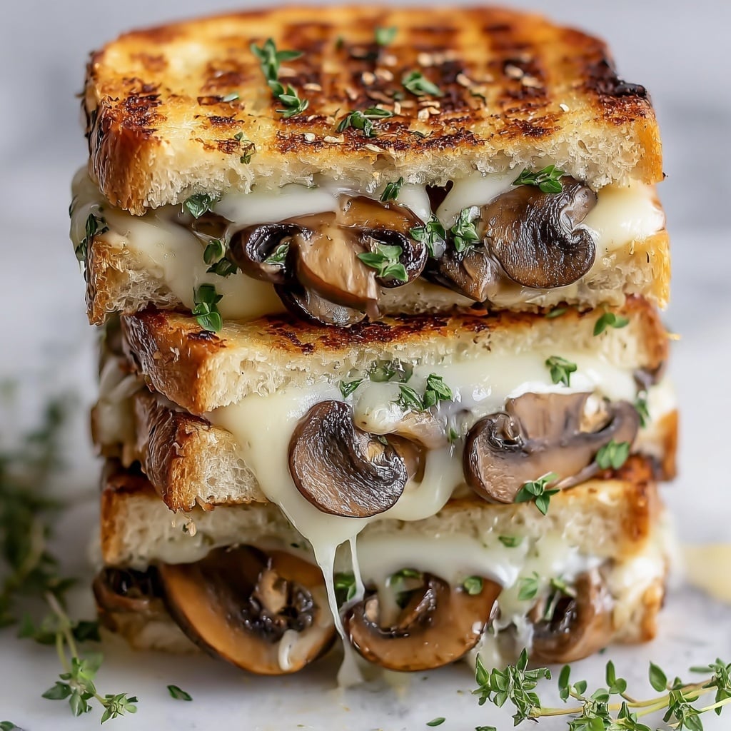 Garlic Mushroom Grilled Cheese Recipe - Recipe Image