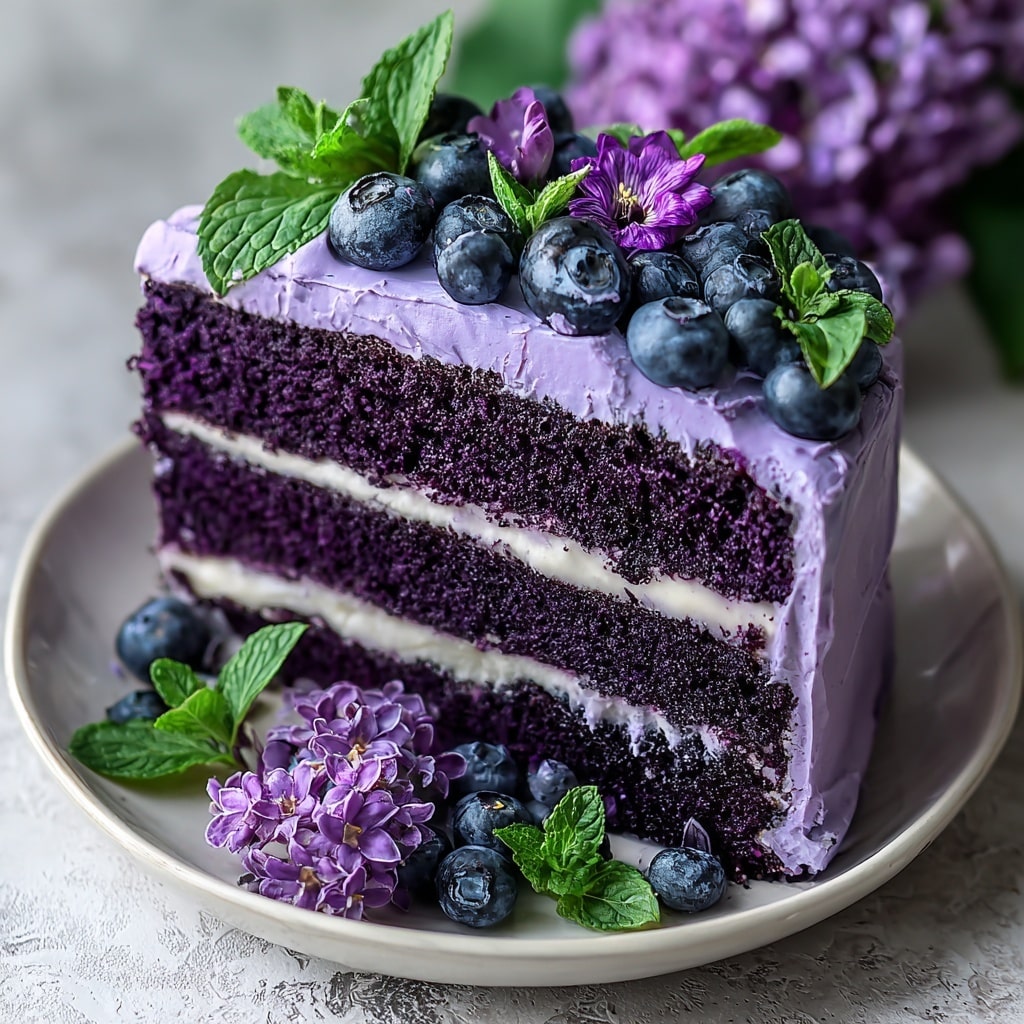 Purple Velvet Cake with Cream Cheese Frosting Recipe - Recipe Image