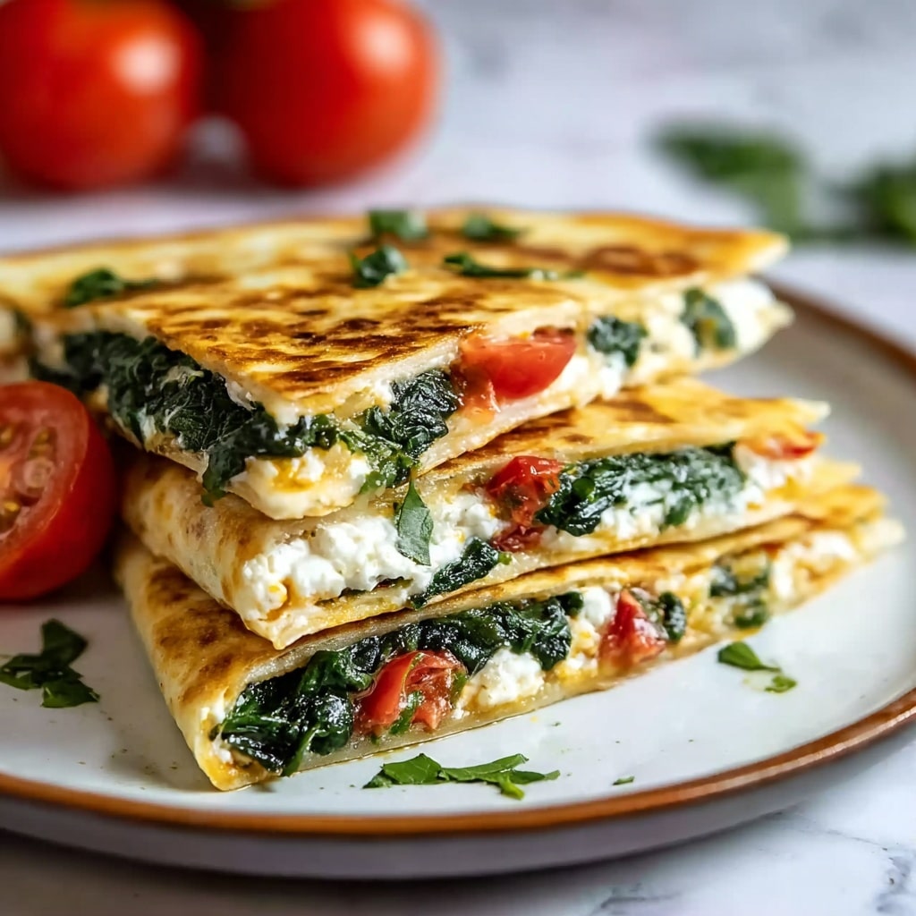 Spinach and Feta Quesadillas Recipe - Recipe Image