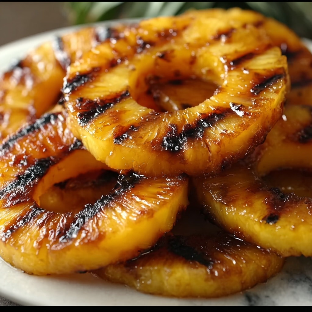 Grilled Pineapple Slices with Cinnamon Honey Glaze Recipe - Recipe Image