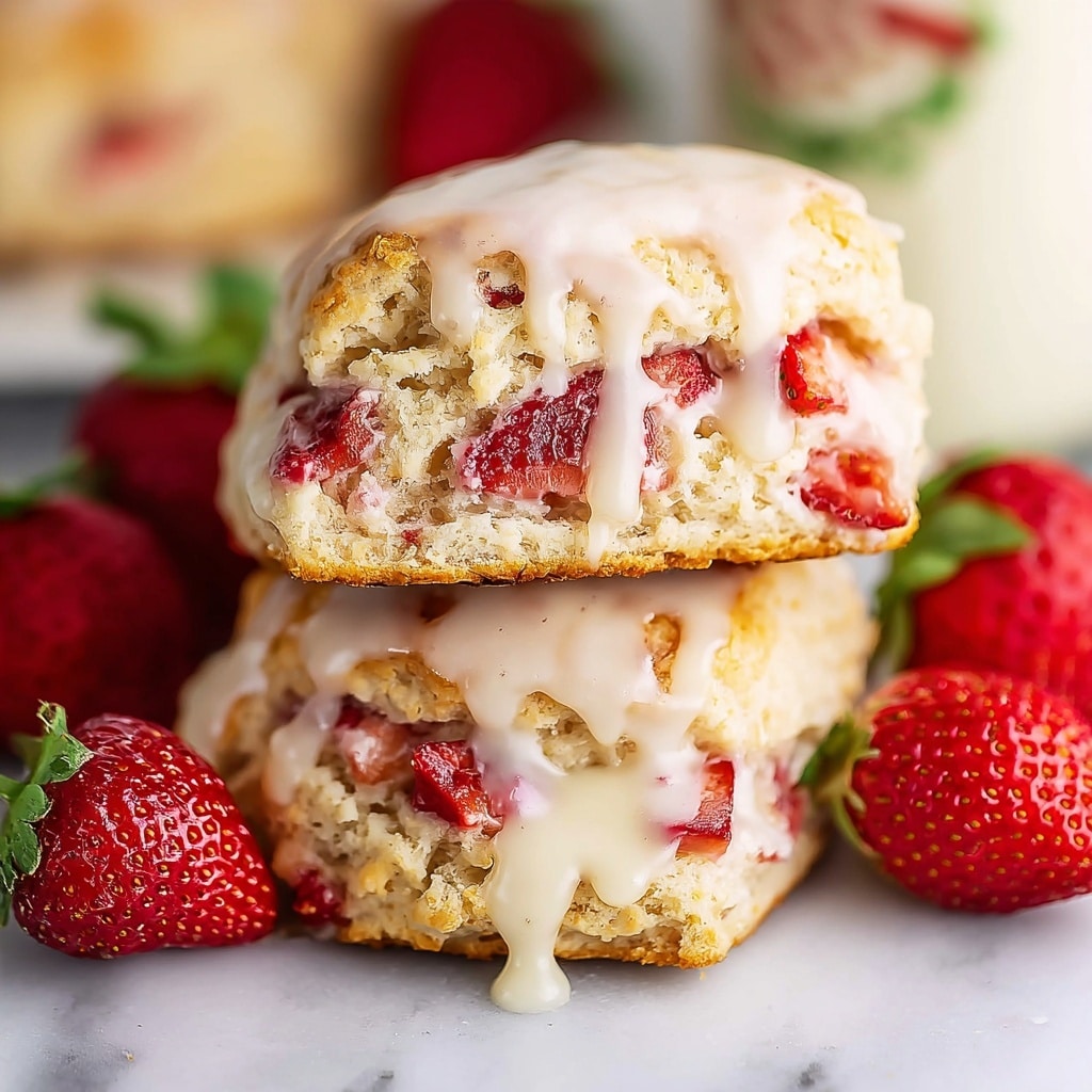 Fresh Strawberry Biscuits with Glaze Recipe - Recipe Image