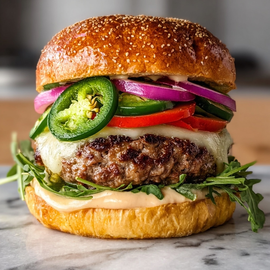 Spicy Jalapeño Pepper Jack Burger Recipe - Recipe Image