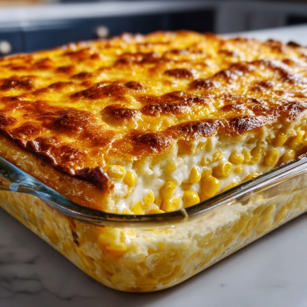 Creamy Corn Casserole with Jiffy Cornbread Mix Recipe - Recipe Image