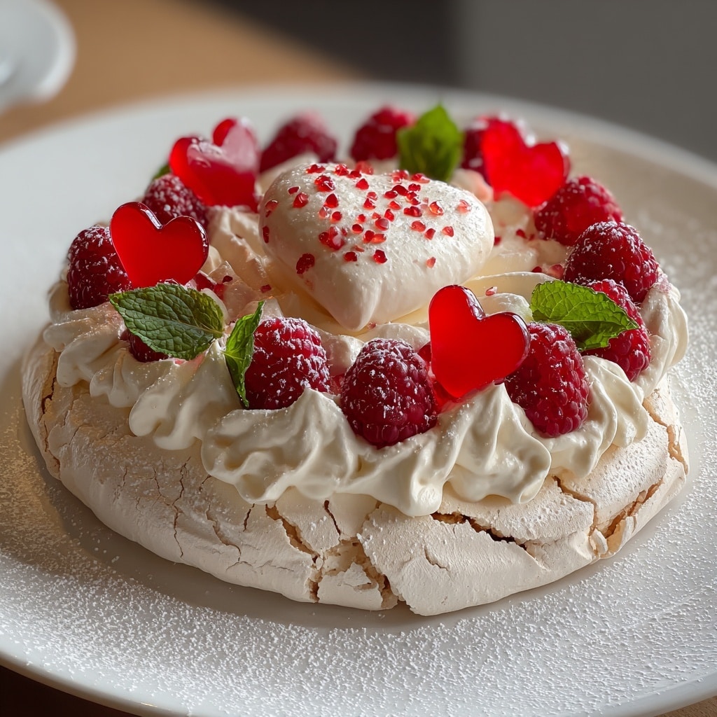 Heart-Shaped Pavlova with Mixed Berries and Cream Recipe - Recipe Image