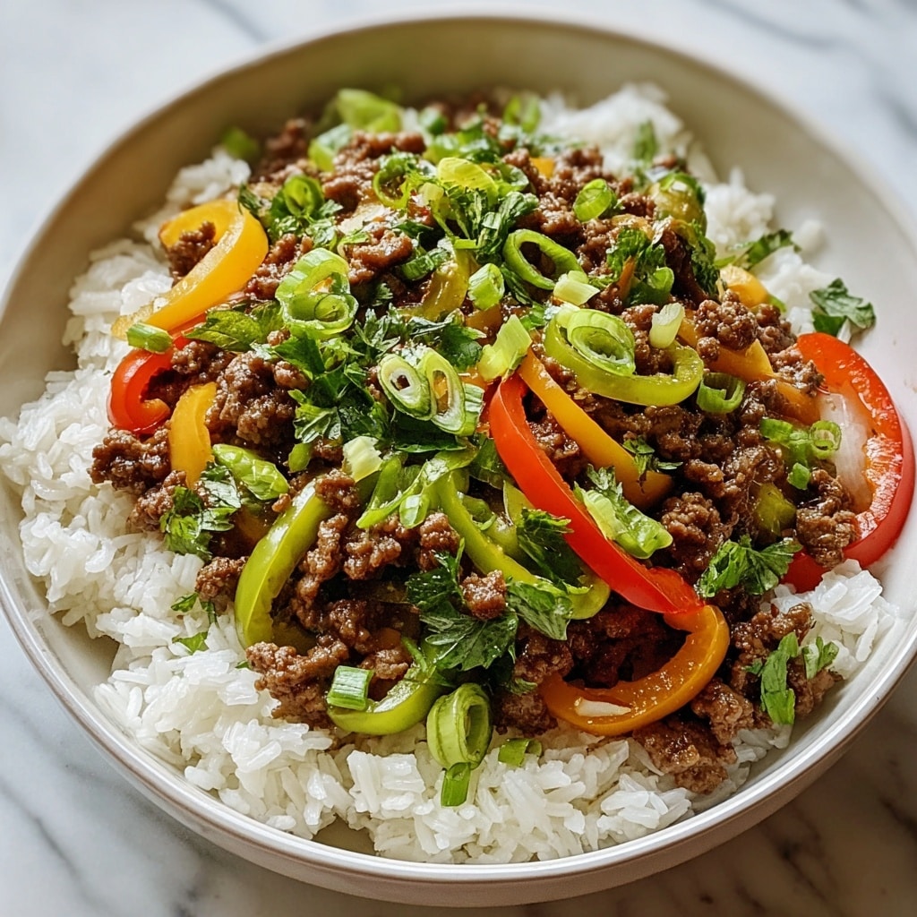 Beef and Pepper Rice Bowl Recipe - Recipe Image