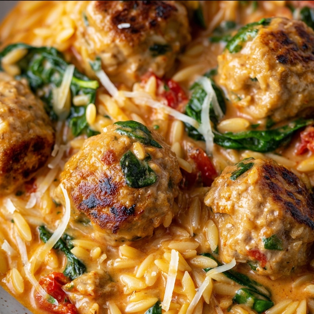Marry Me Chicken Meatballs with Risoni Recipe - Recipe Image
