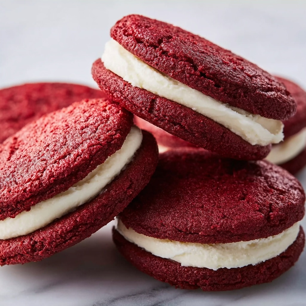 Irresistible Red Velvet Sandwich Cookies with Creamy Frosting Recipe - Recipe Image