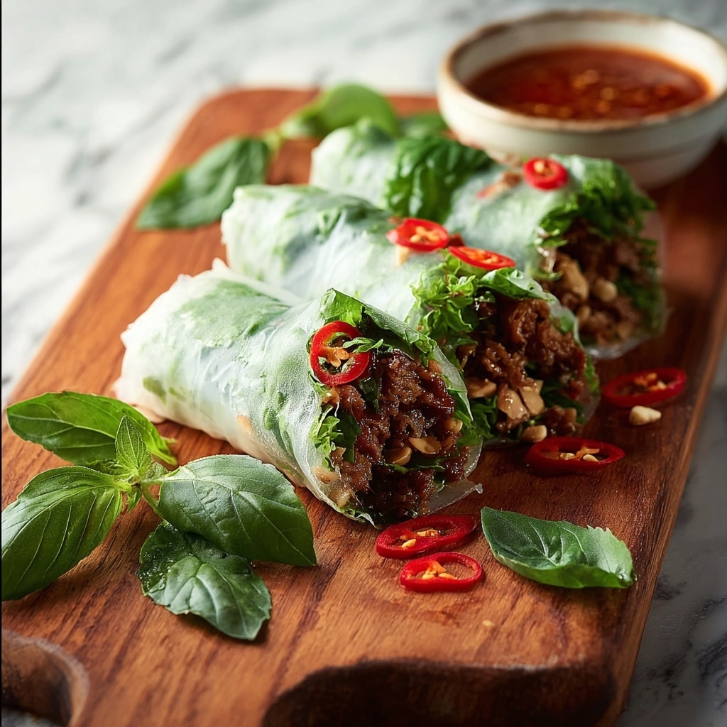 Thai Basil Beef Rolls Recipe - Recipe Image