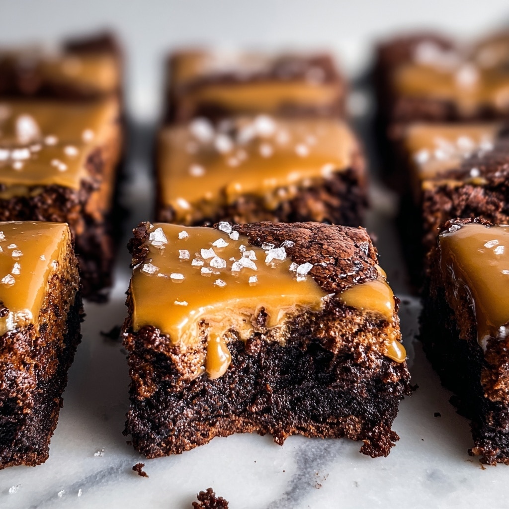 Pretzel Bottom Caramel Brownies Recipe - Recipe Image