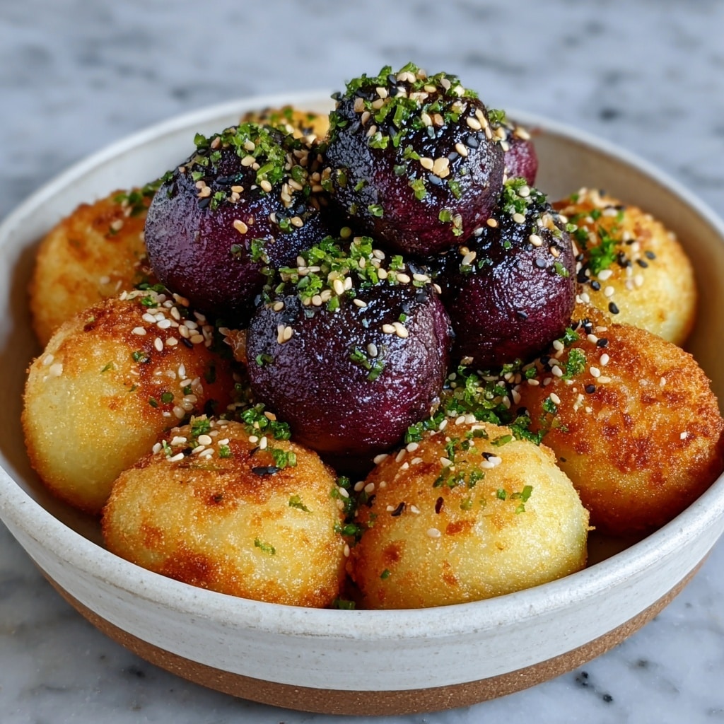 Korean Sweet Potato Mochi Balls Recipe - Recipe Image