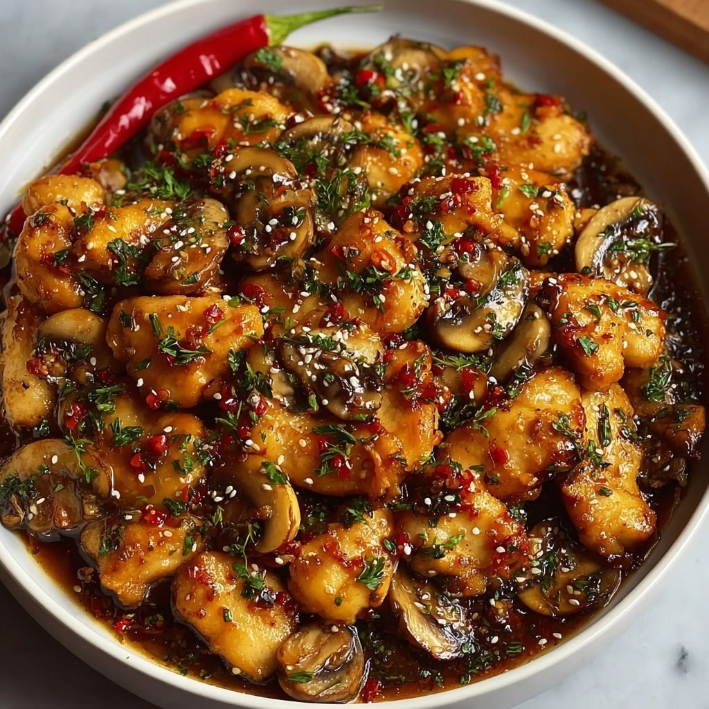 Black Pepper Chicken with Mushrooms Recipe - Recipe Image