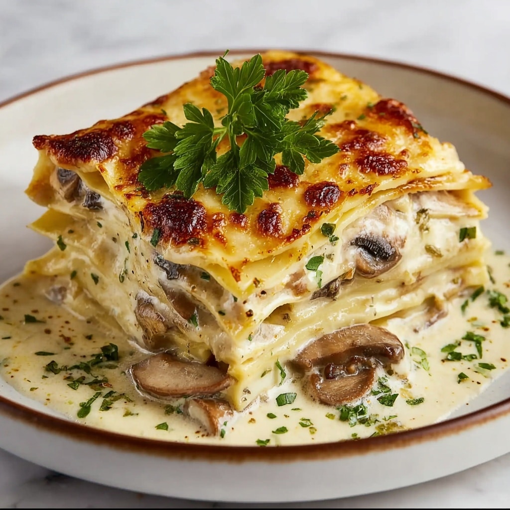 Creamy Mushroom Lasagna (Meatless) Recipe - Recipe Image